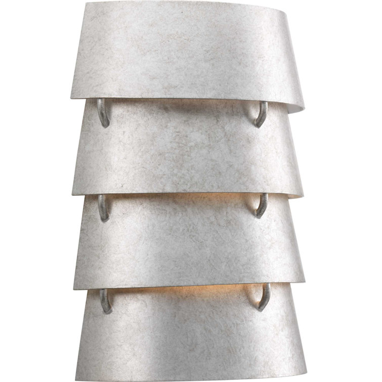 Silver Tiered Metal Direct Wired Wall Sconce
