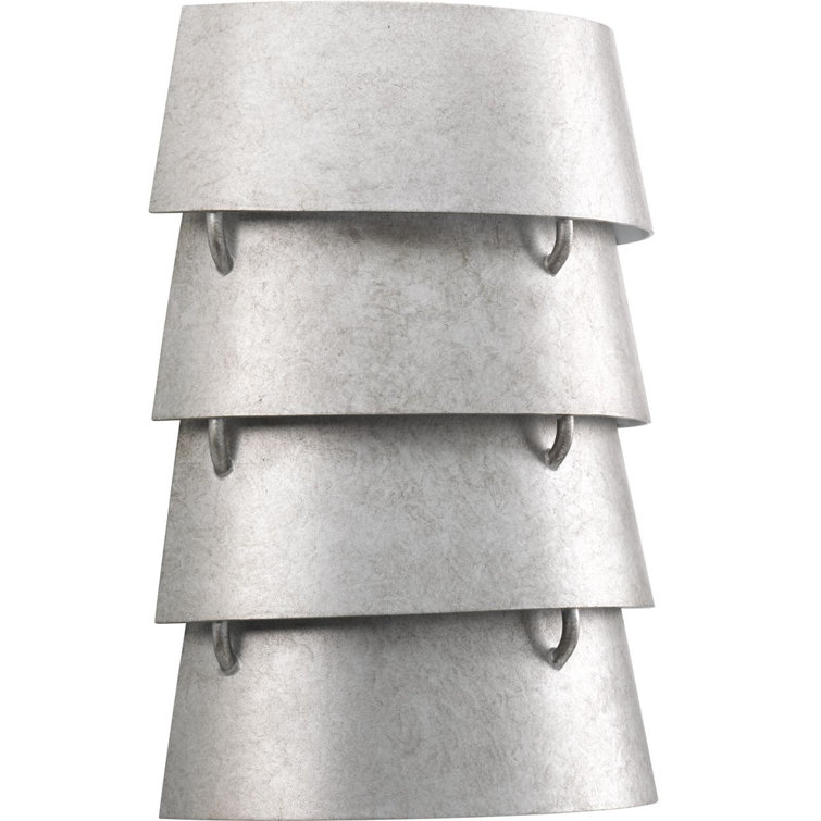 Silver Tiered Metal Direct Wired Wall Sconce