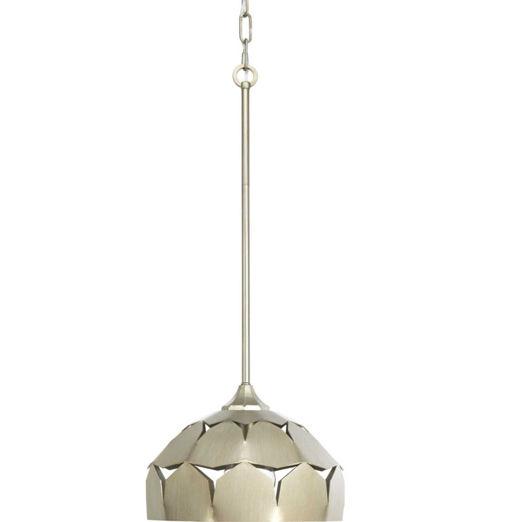 Yerba 12" Silver Ridge Nickel & Glass Pendant Light