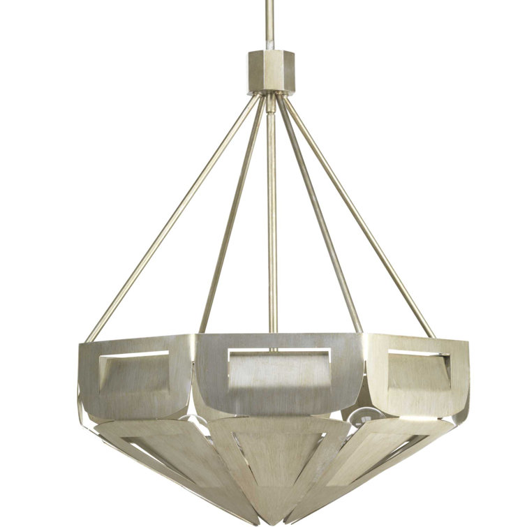 Yerba Silver Ridge 24" Geometric Cut Metalwork Pendant