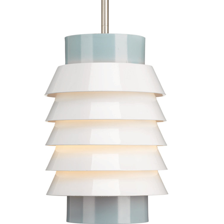 Tobin Mid-Century Brushed Nickel 8" Mini-Pendant with White Glass