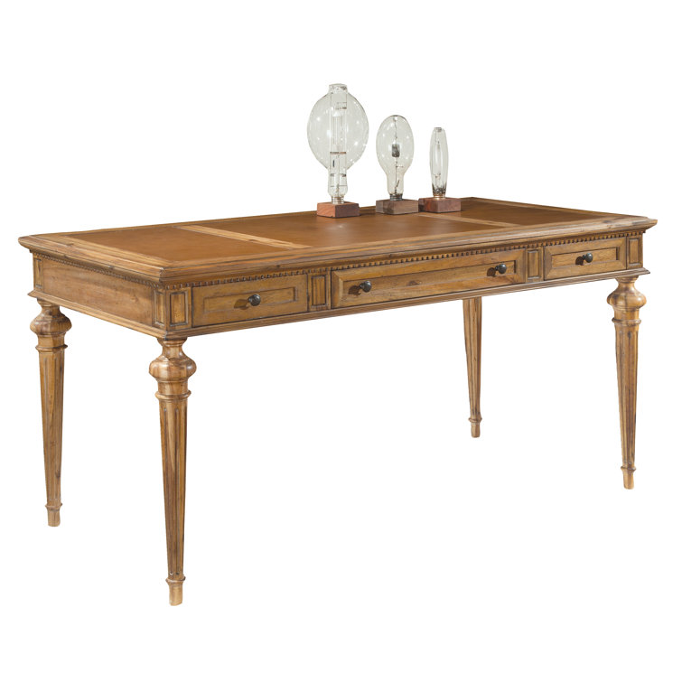 Traditional Brown Acacia 60'' Home Office Desk with Drawers