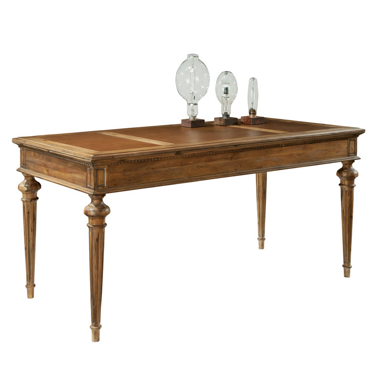 Traditional Brown Acacia 60'' Home Office Desk with Drawers