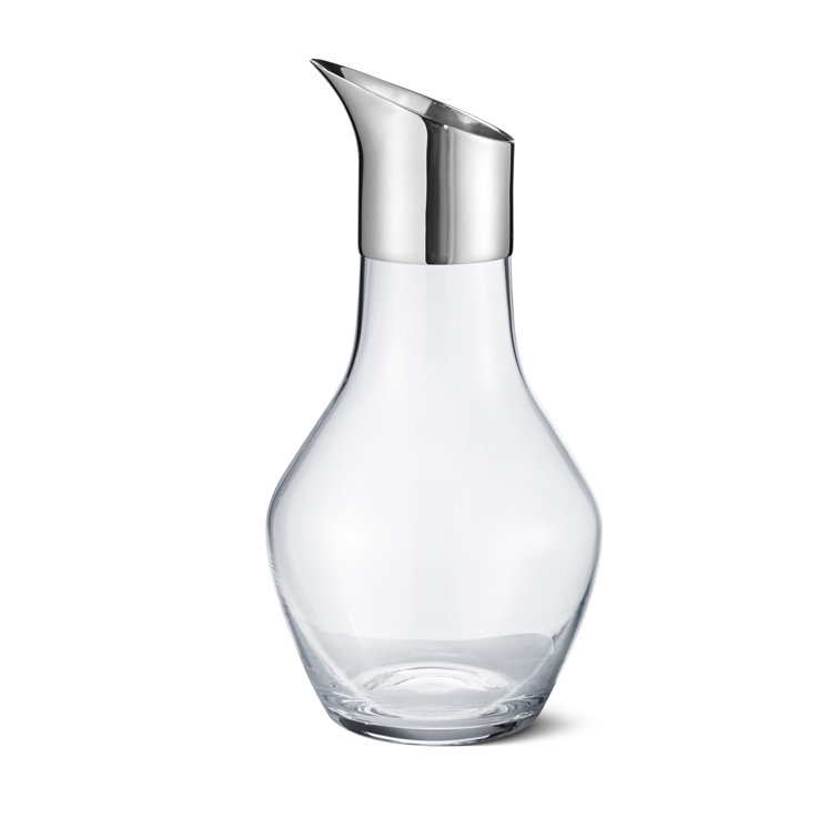 Sky Collection Stainless Steel and Glass Water Pitcher, 50.72 oz