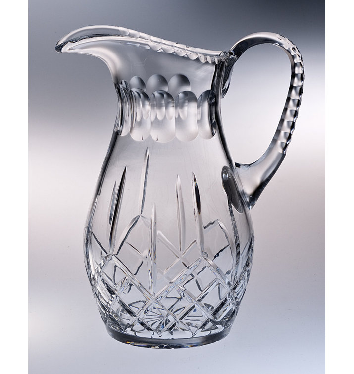 Elegant Clear Glass 52 oz. Pitcher with Intricate Design
