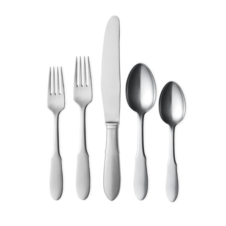 Mitra Matte Stainless Steel 5-Piece Flatware Set