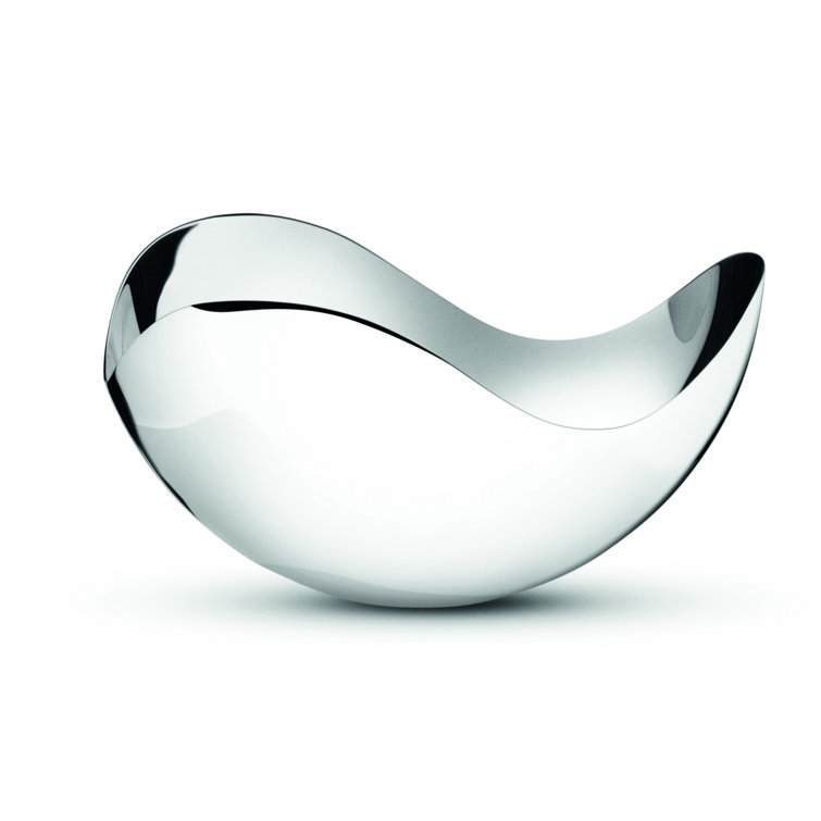 Scandinavian Minimalist Bloom Fruit Bowl in Polished Stainless Steel