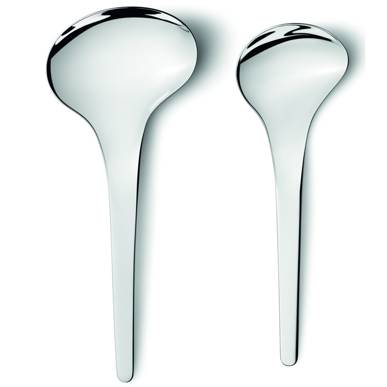 Polished Stainless Steel Scandinavian Serving Spoon Set