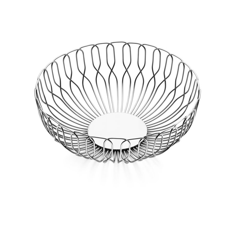 Alfredo Small Silver Stainless Steel Bread Basket