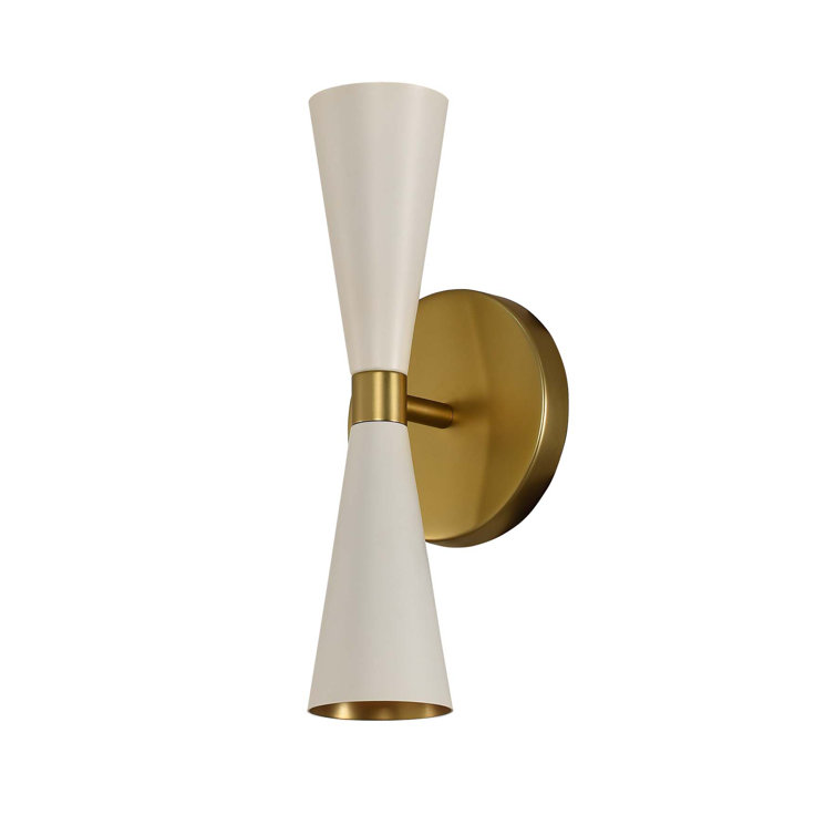 Milo Vintage Brass Dual LED Mid-Century Wall Sconce