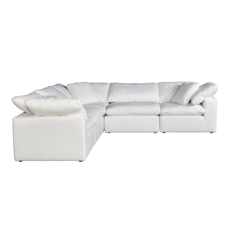 Terra Cream Tufted 5-Piece L-Shaped Modular Sectional