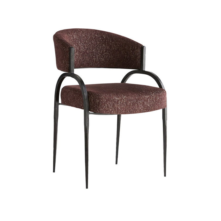 Bordeaux Chenille Handcrafted Metal Armchair