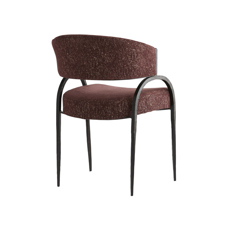 Bordeaux Chenille Handcrafted Metal Armchair