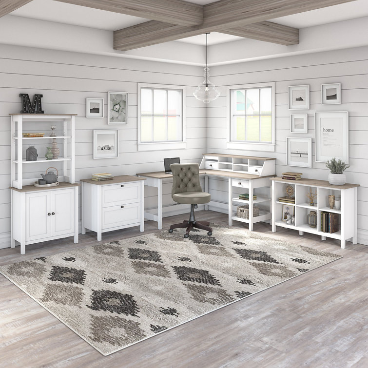Shiplap Gray and Pure White Farmhouse Storage Cabinet