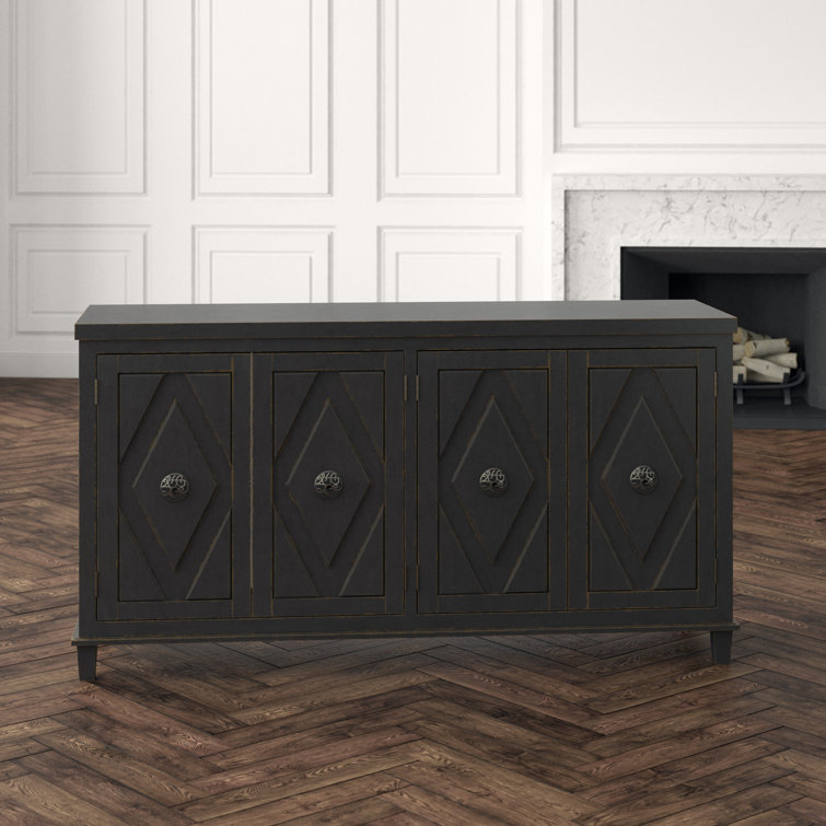 Gray Transitional 68.75'' Media Console with Cabinet