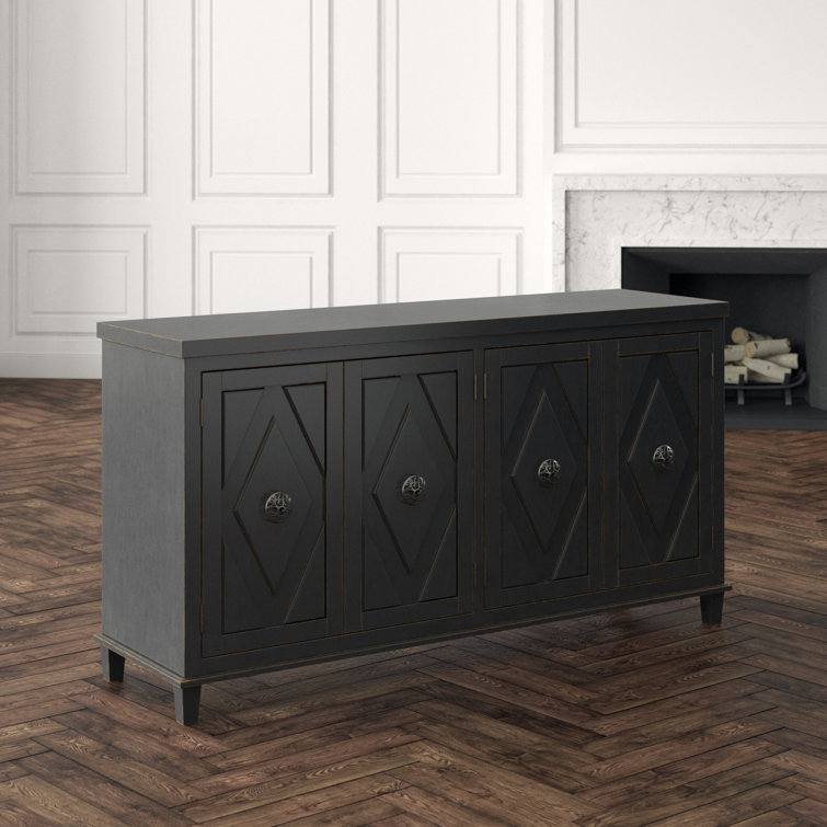 Gray Transitional 68.75'' Media Console with Cabinet