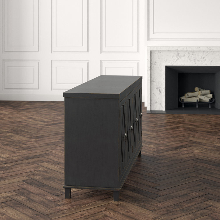 Gray Transitional 68.75'' Media Console with Cabinet