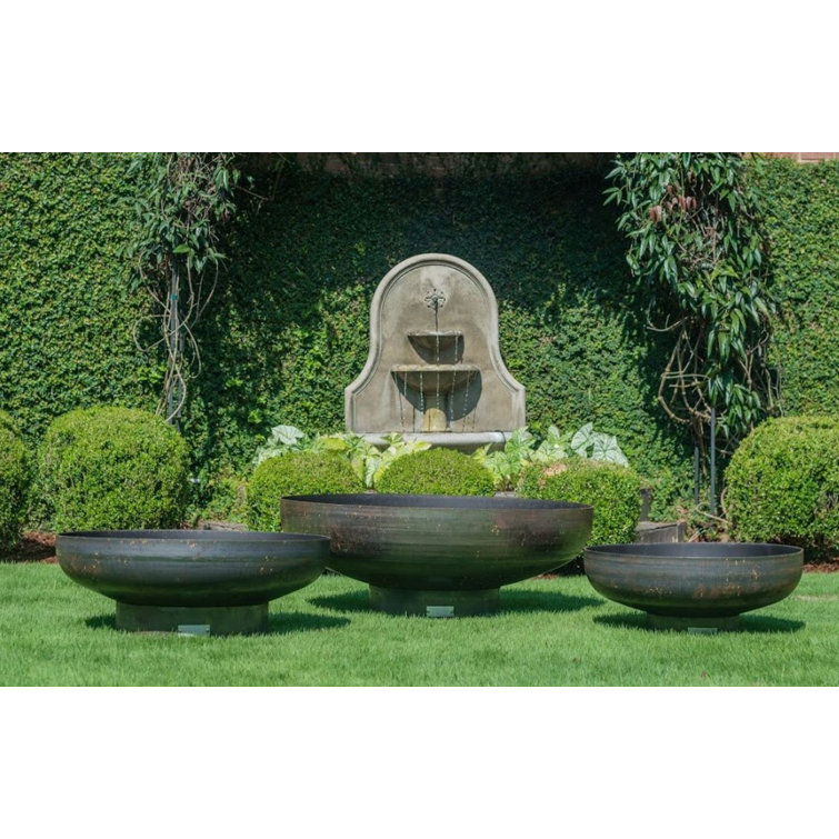 Harrogate Round Weathered Steel Wood Burning Fire Pit