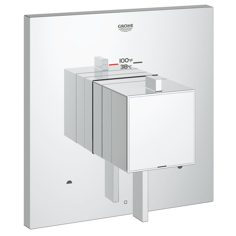 Eurocube Modern Chrome Wall-Mounted Shower Trim Kit