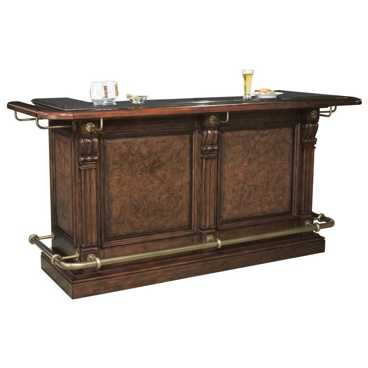 Hampton Cherry 86" Luxurious Hardwood Wine Bar with Granite Top