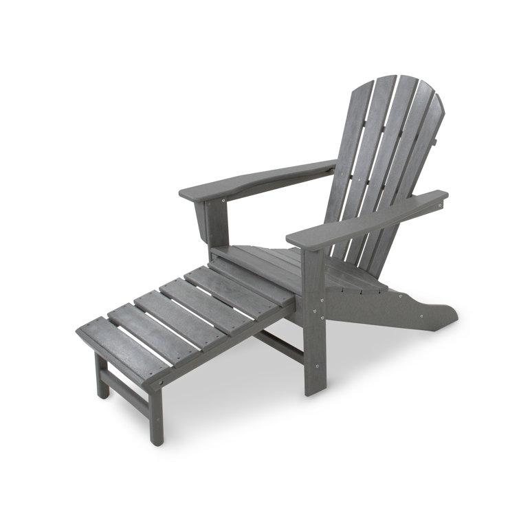 Slate Gray Ultimate Adirondack Chair with Hideaway Ottoman