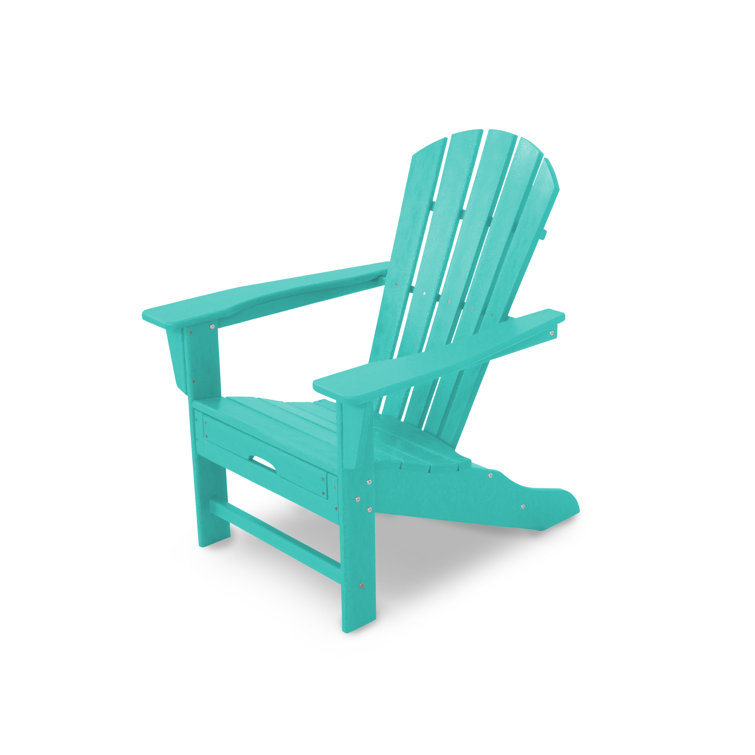 Aruba Blue Polywood Adirondack Chair with Hideaway Ottoman