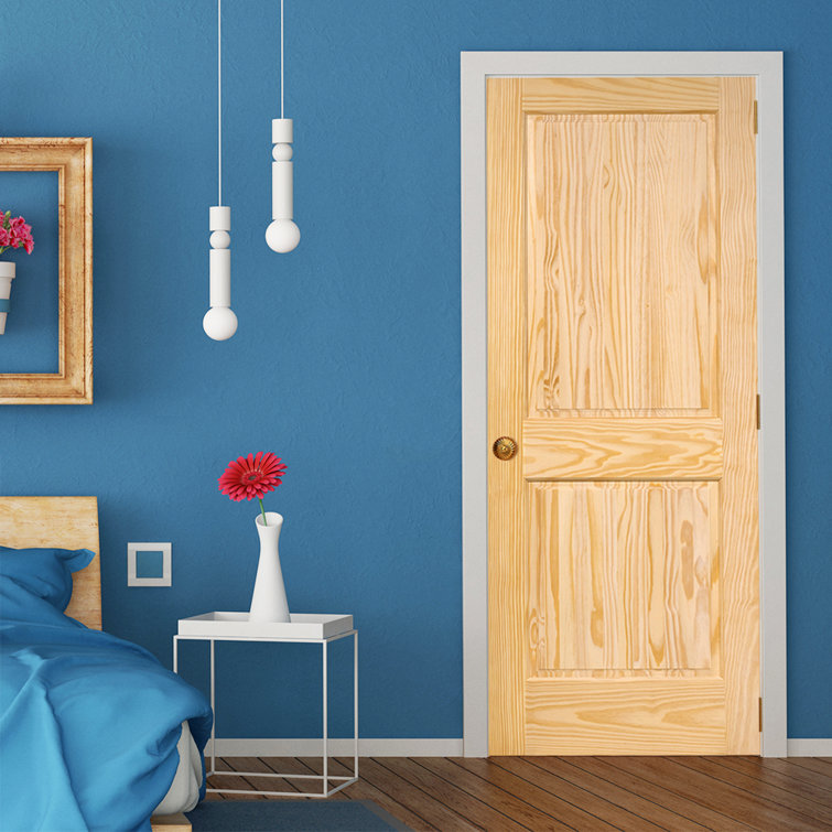 Traditional Pine Veneer Solid Wood Unfinished Interior Door
