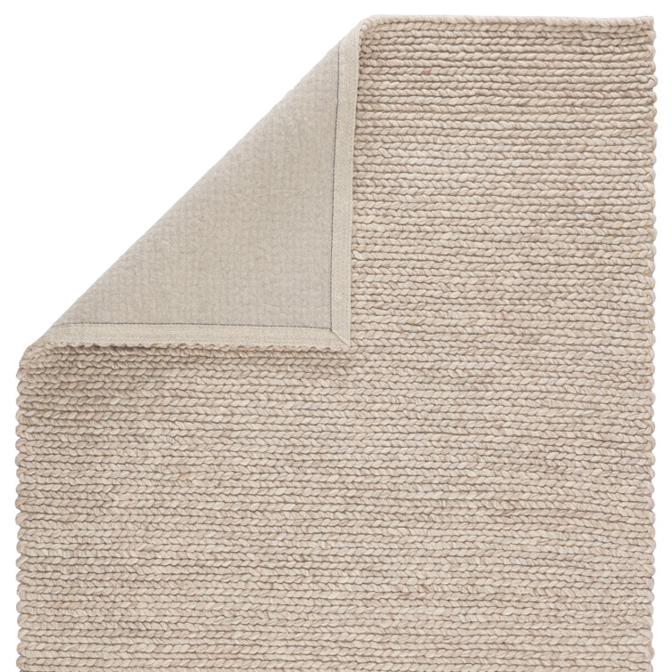 Handmade Braided Wool Solid Gray Reversible Area Rug, 2' x 3'