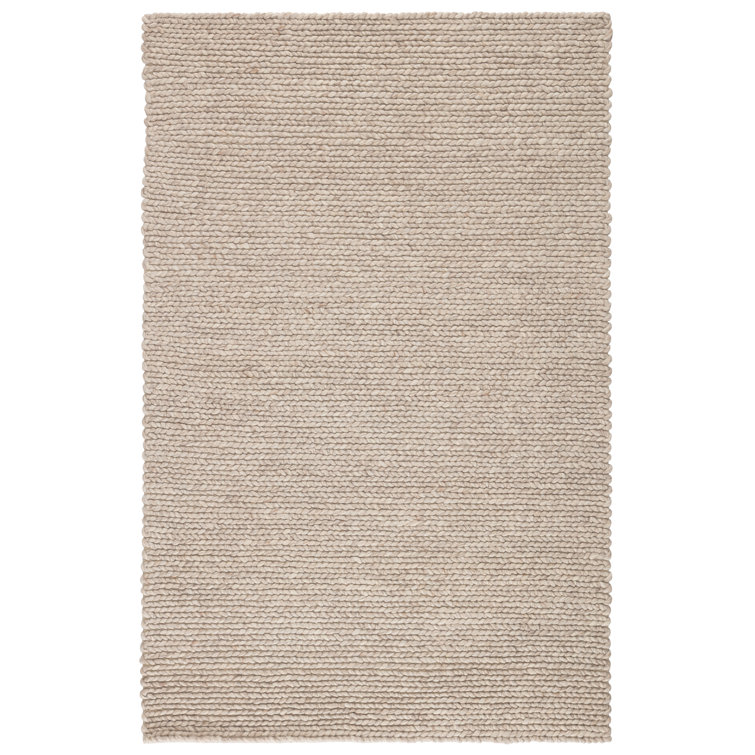 Handmade Braided Wool Solid Gray Reversible Area Rug, 2' x 3'