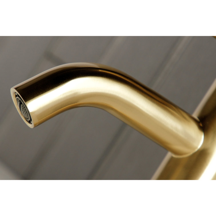 Modern Continental Brushed Brass Single-Handle Deck Mount Faucet