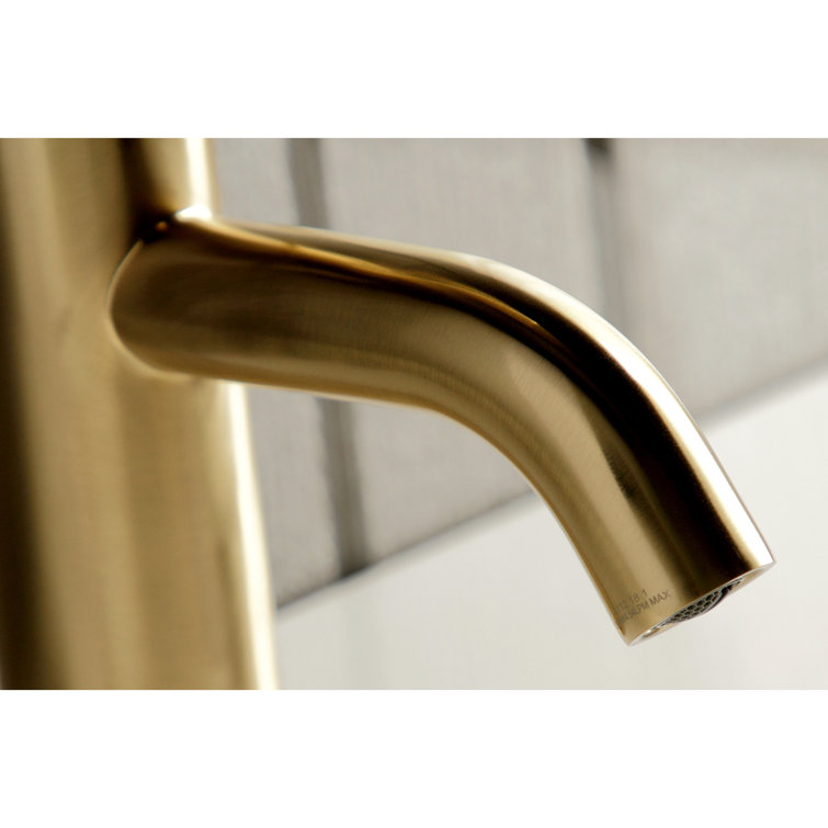 Modern Continental Brushed Brass Single-Handle Deck Mount Faucet