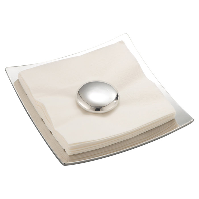 Nambe Silver Alloy Pebble Stone Napkin Holder