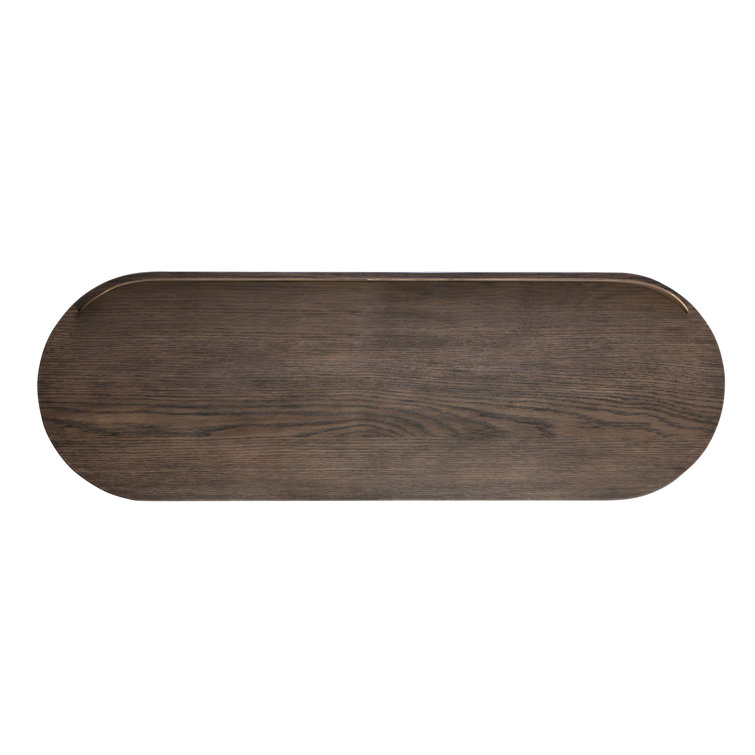 Bateman 48'' Brown Solid and MDF Wood Oval Console Table