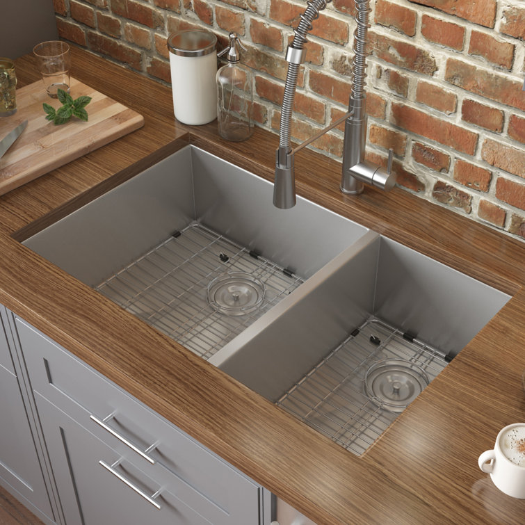 Nesta 36" Stainless Steel Double Bowl Drop-In Kitchen Sink