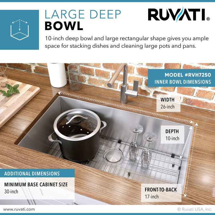 28-Inch Stainless Steel Drop-In Single Bowl Kitchen Sink