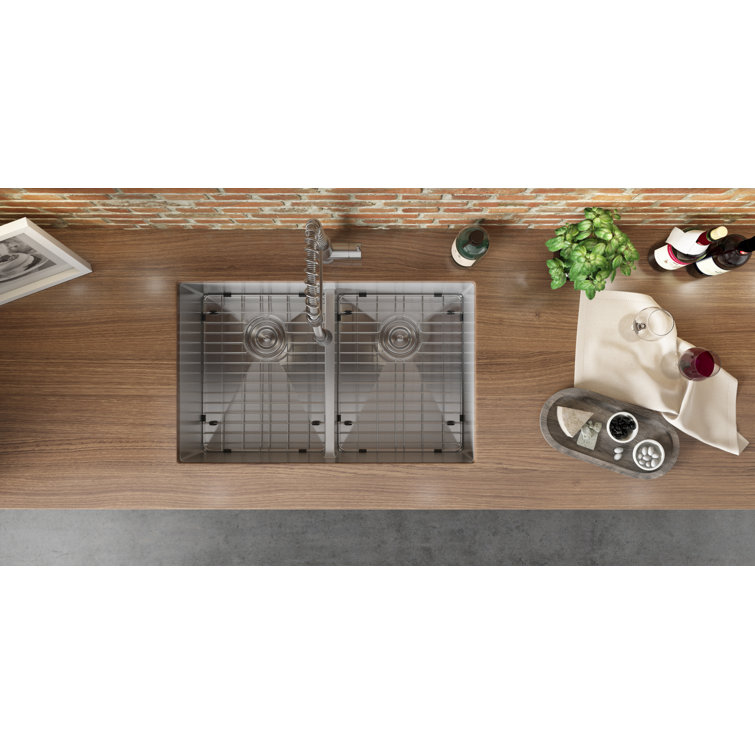 32-inch Stainless Steel Double Bowl Drop-in Kitchen Sink