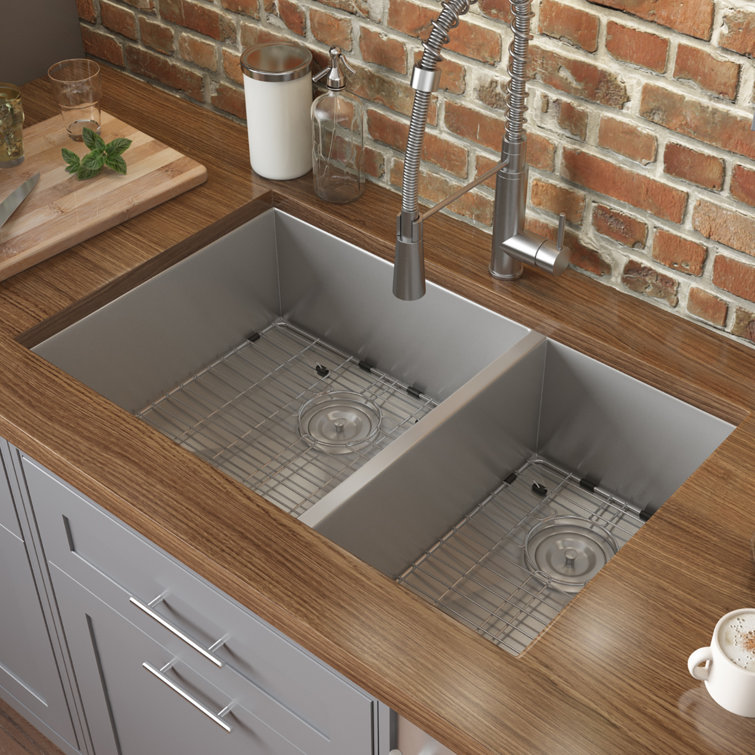 Ruvati 32-inch Stainless Steel Double Bowl Undermount Kitchen Sink