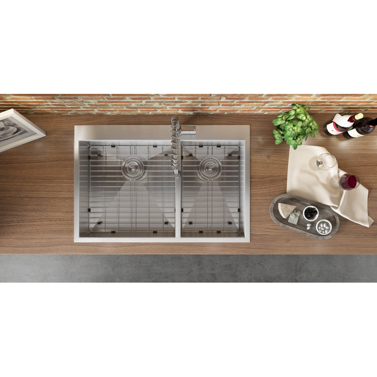 Ruvati 33" Stainless Steel Double Bowl Kitchen Sink