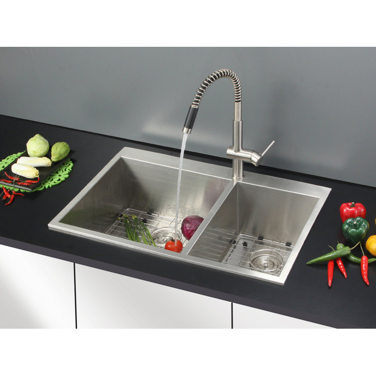 Ruvati 33" Stainless Steel Double Bowl Kitchen Sink