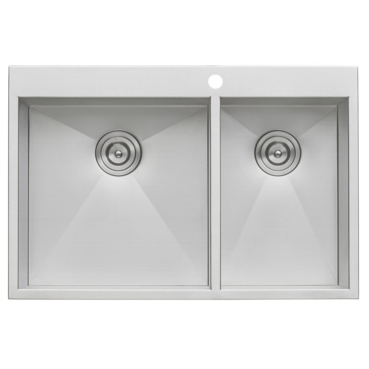 Ruvati 33" Stainless Steel Double Bowl Kitchen Sink