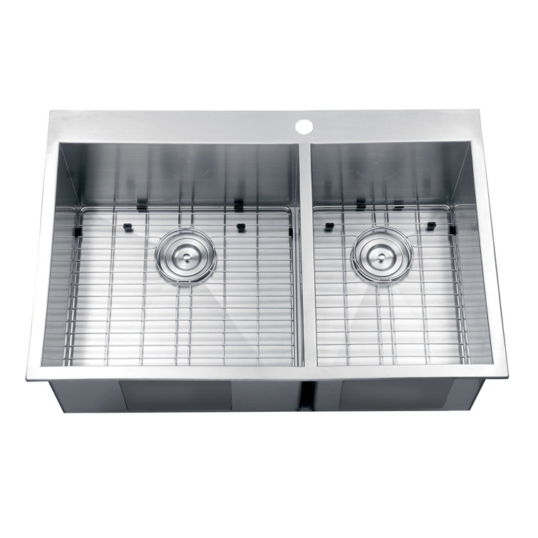 Ruvati 33" Stainless Steel Double Bowl Kitchen Sink