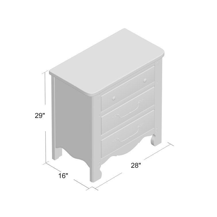 Traditional Gray 3-Drawer Nightstand in Rough Sawn Pine