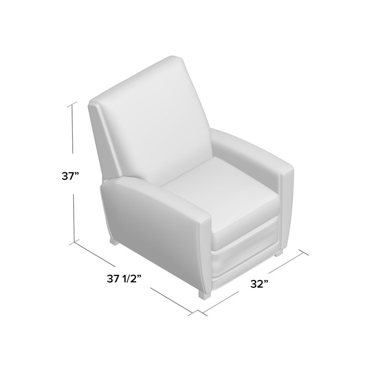 Brown Leather Recliner with Manufactured Wood Frame