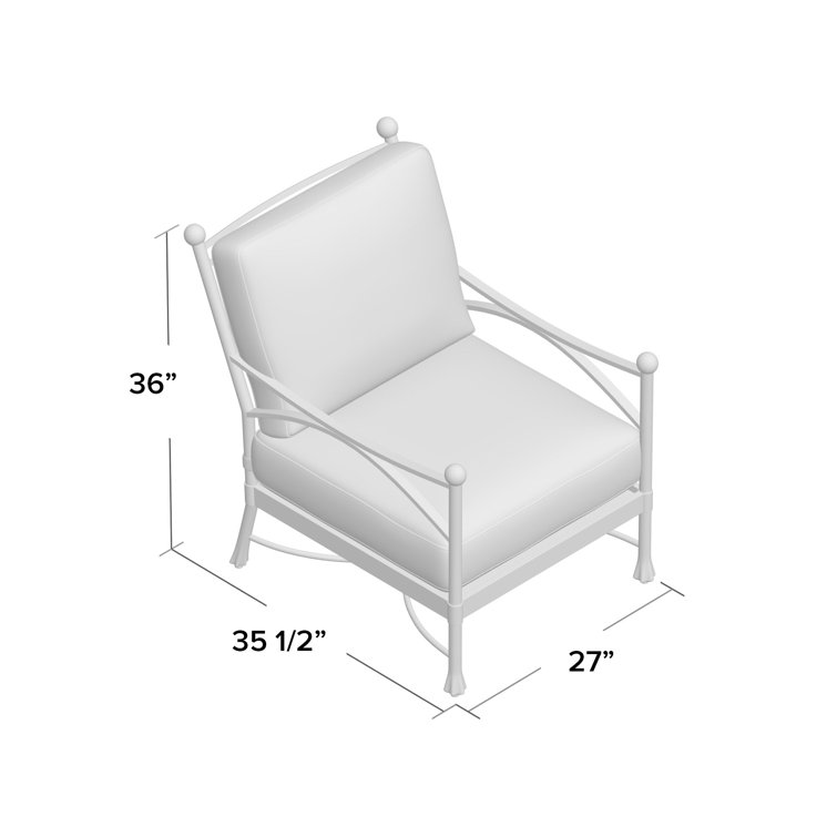 Transitional Graphite Aluminum Arm Chair with White Cushions