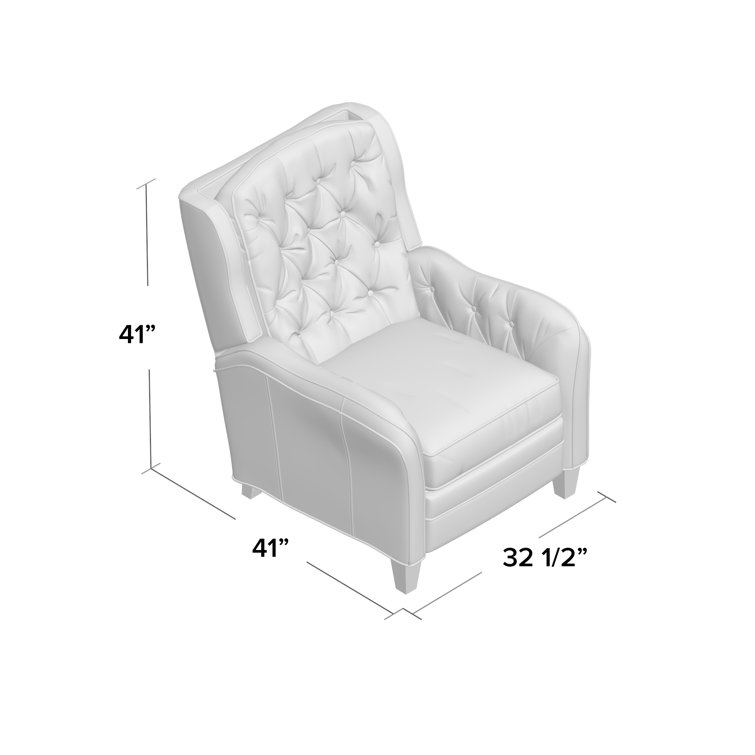 Traditional Handcrafted Brown Leather Recliner with Tapered Wood Legs