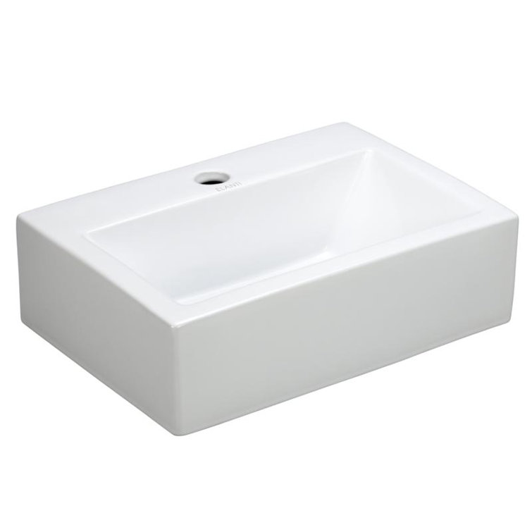 Elanti 17'' White Ceramic Wall-Mount Rectangular Sink