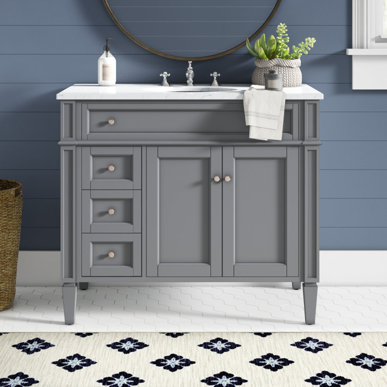 Park Avenue Classic Grey 40" Marble Top Single Vanity Set