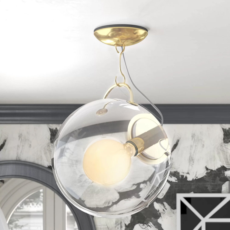 Gold Glass Globe LED Dimmable Ceiling Light