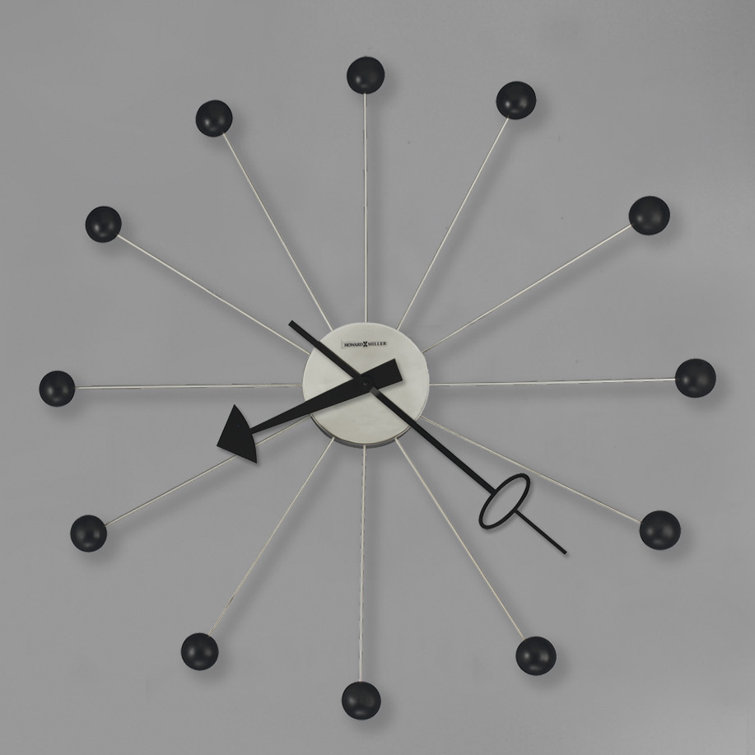 Oversized Black and Silver Analog Wall Clock