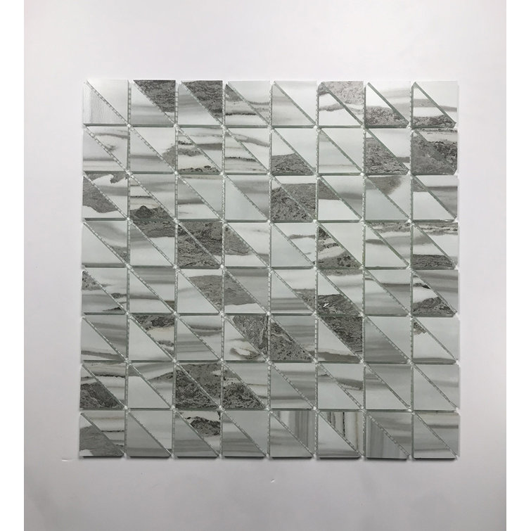 Musico 12'' x 12'' Gray Matte Glass Mosaic Tile